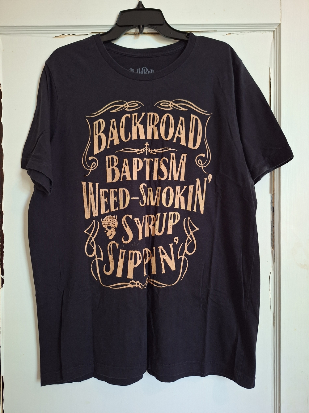 Jelly Roll Back Road Baptism Concert T-Shirt XL Black/Gold Print Front & Back